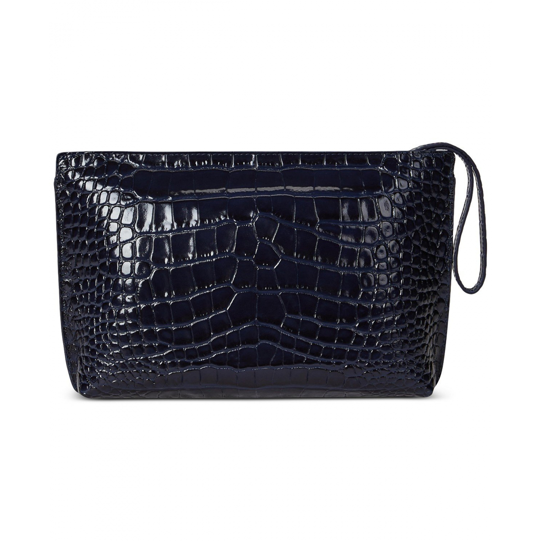 Women's 'Crocodile-Embossed Leather Zipper Pouch'