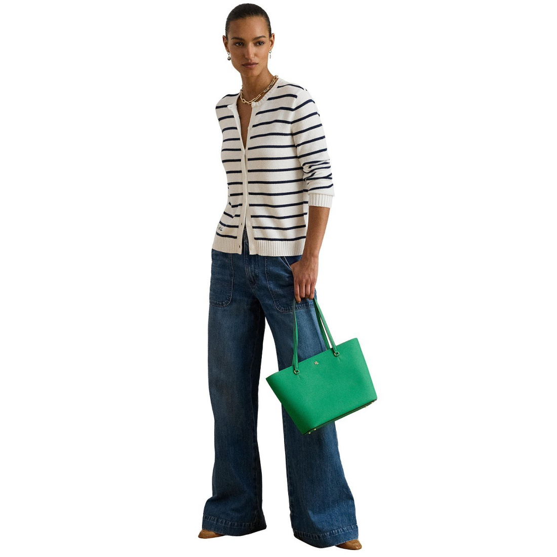 'Crosshatch Leather Medium Karly Shopper Tote' pour Femmes