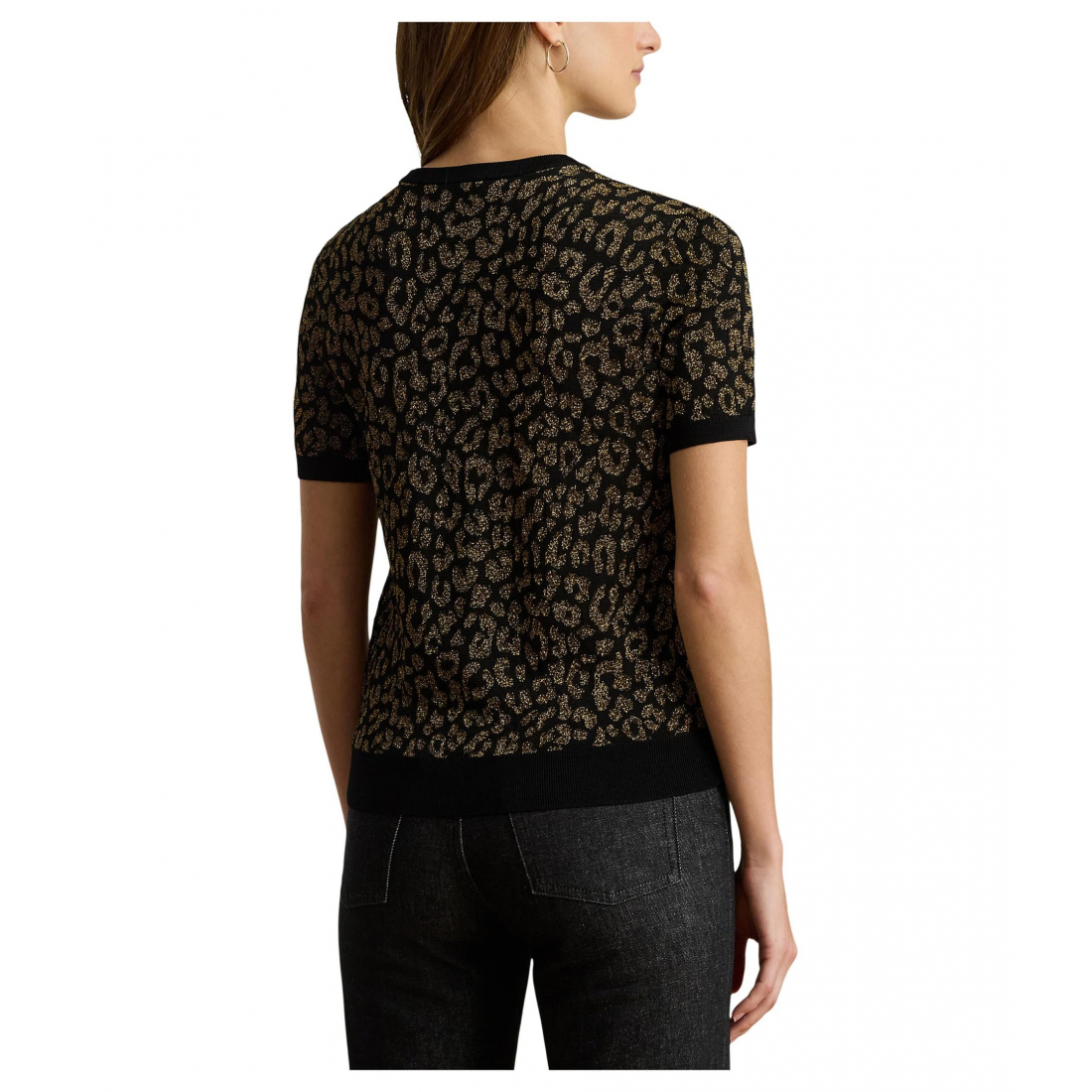 Women's 'Metallic Ocelot Short-Sleeve Sweater'