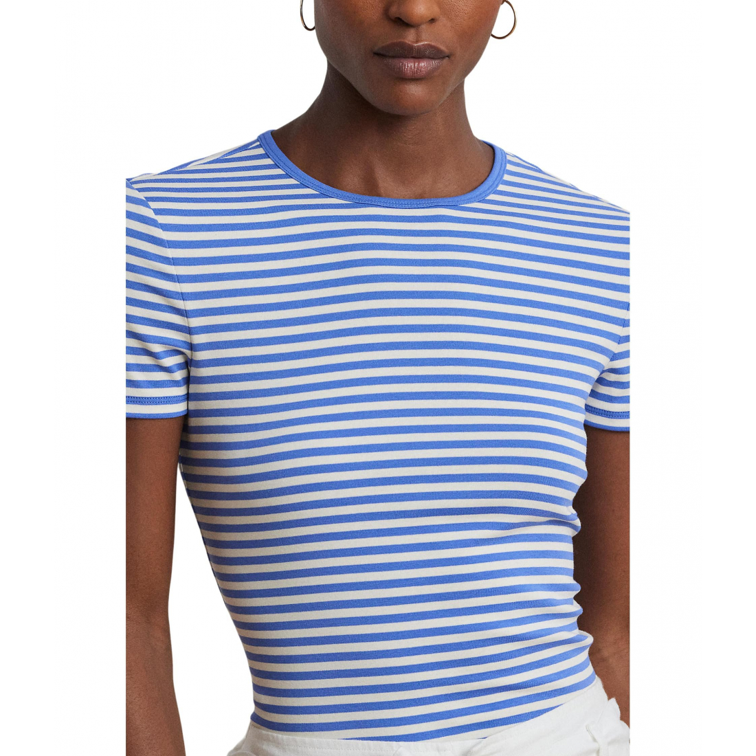 Women's 'Striped Stretch Cotton Crew Neck Tee'