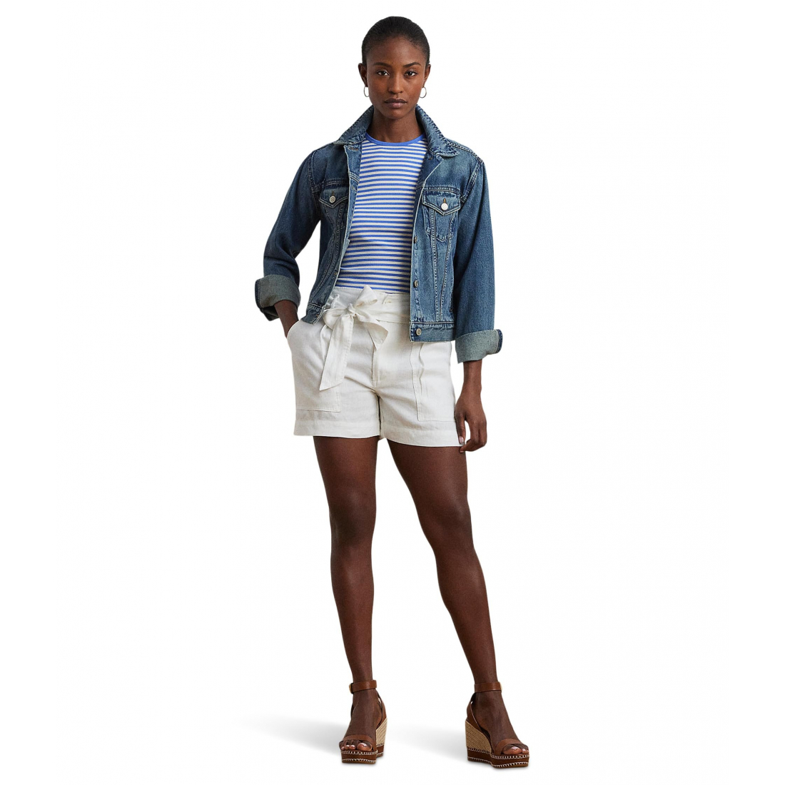 Women's 'Striped Stretch Cotton Crew Neck Tee'