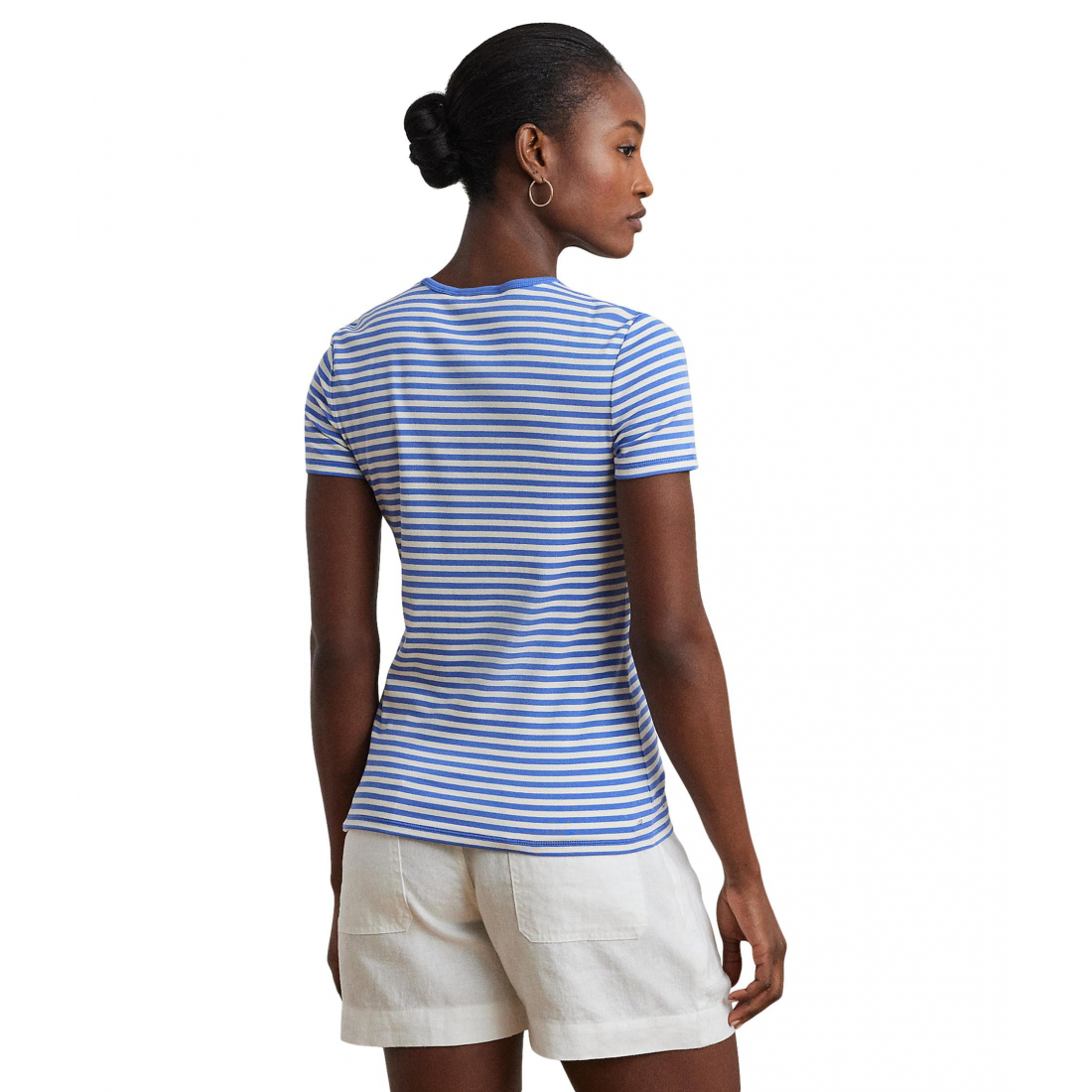 Women's 'Striped Stretch Cotton Crew Neck Tee'