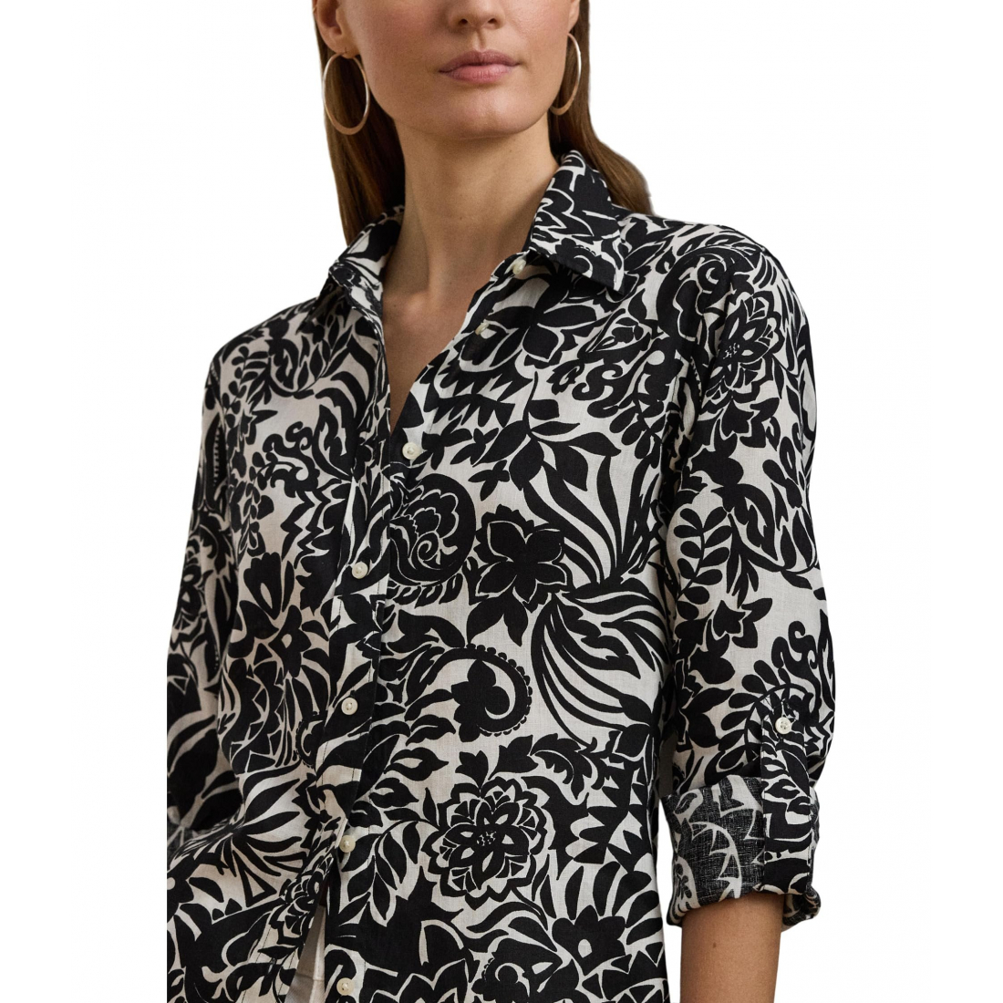 Women's 'Relaxed Fit Floral Linen Shirt'