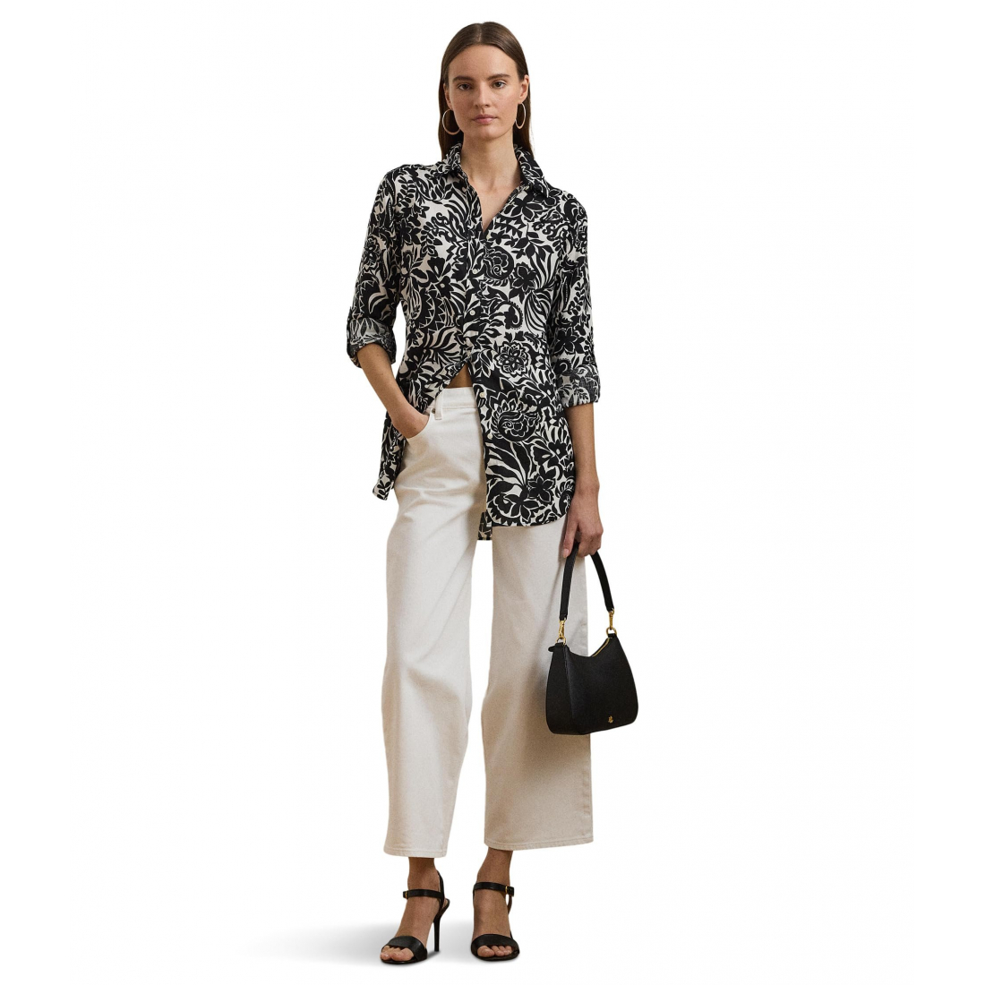 Women's 'Relaxed Fit Floral Linen Shirt'