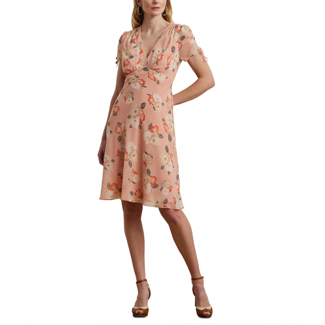 Women's 'Floral Georgette Short-Sleeve Dress'
