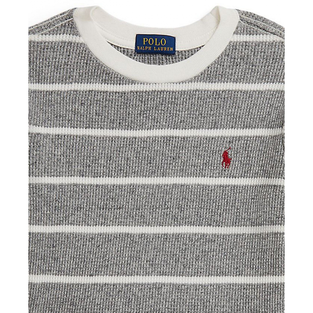 'Striped Waffle Cotton Long-Sleeve T-Shirt' pour Garçons