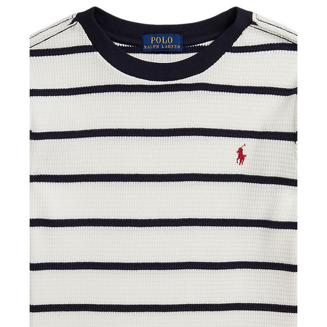 'Striped Waffle Cotton Long-Sleeve T-Shirt' pour Garçons