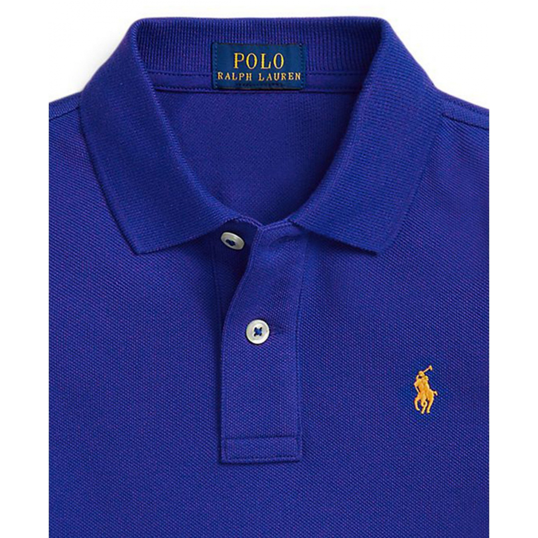 'Cotton Mesh Long Sleeve Polo Shirt' pour Garçons