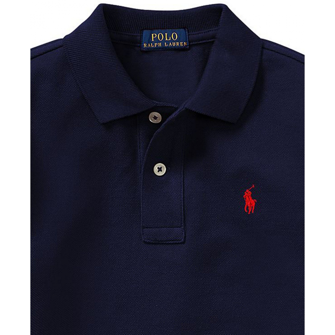 'Cotton Mesh Long Sleeve Polo Shirt' pour Garçons