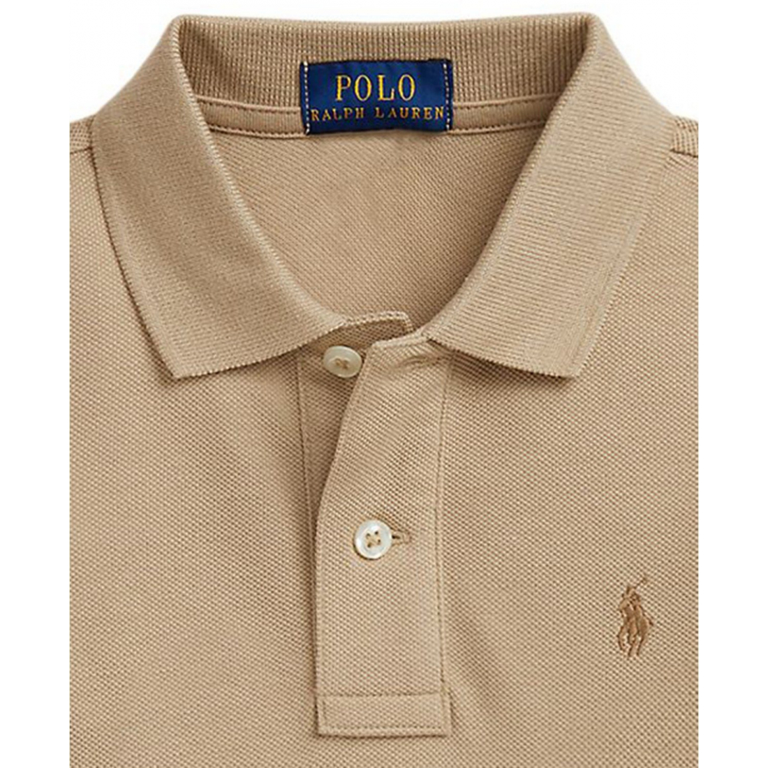 'Cotton Mesh Long Sleeve Polo Shirt' pour Garçons