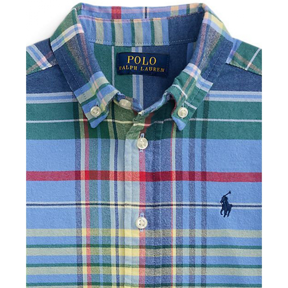 'Plaid Brushed Cotton Oxford Shirt' für Jungen