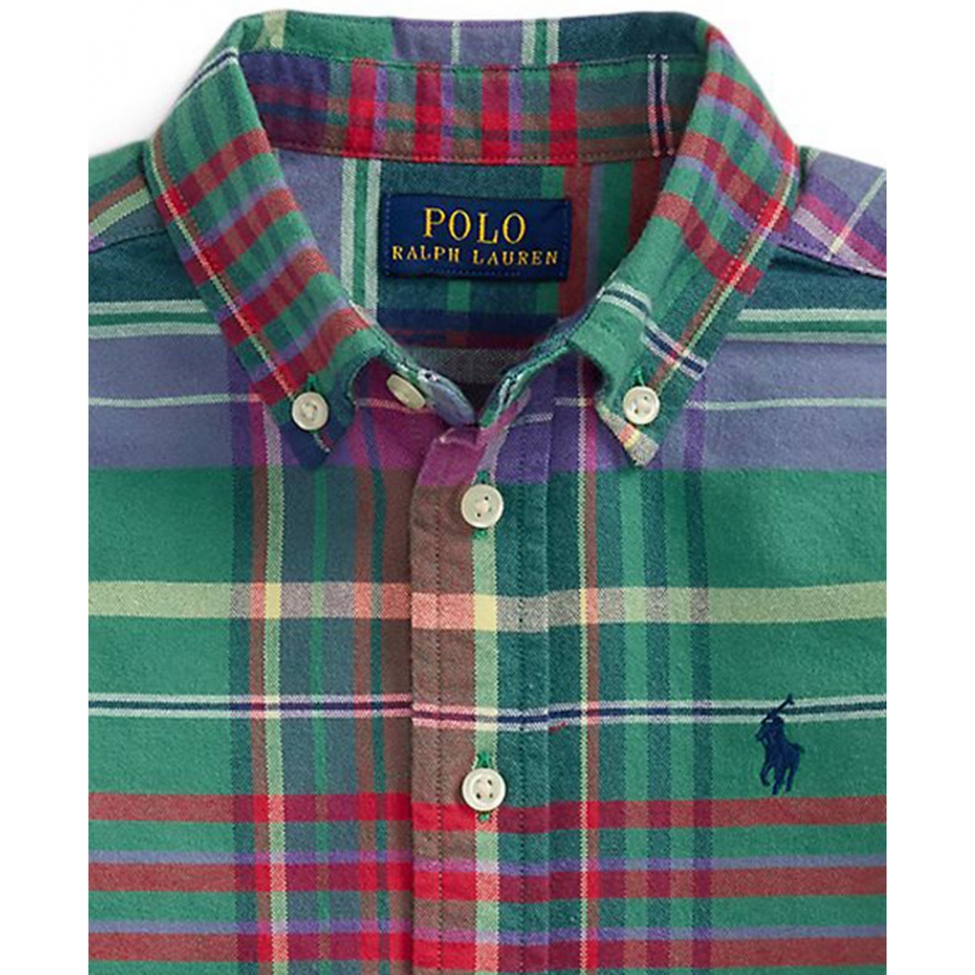 'Plaid Brushed Cotton Oxford Shirt' für Jungen