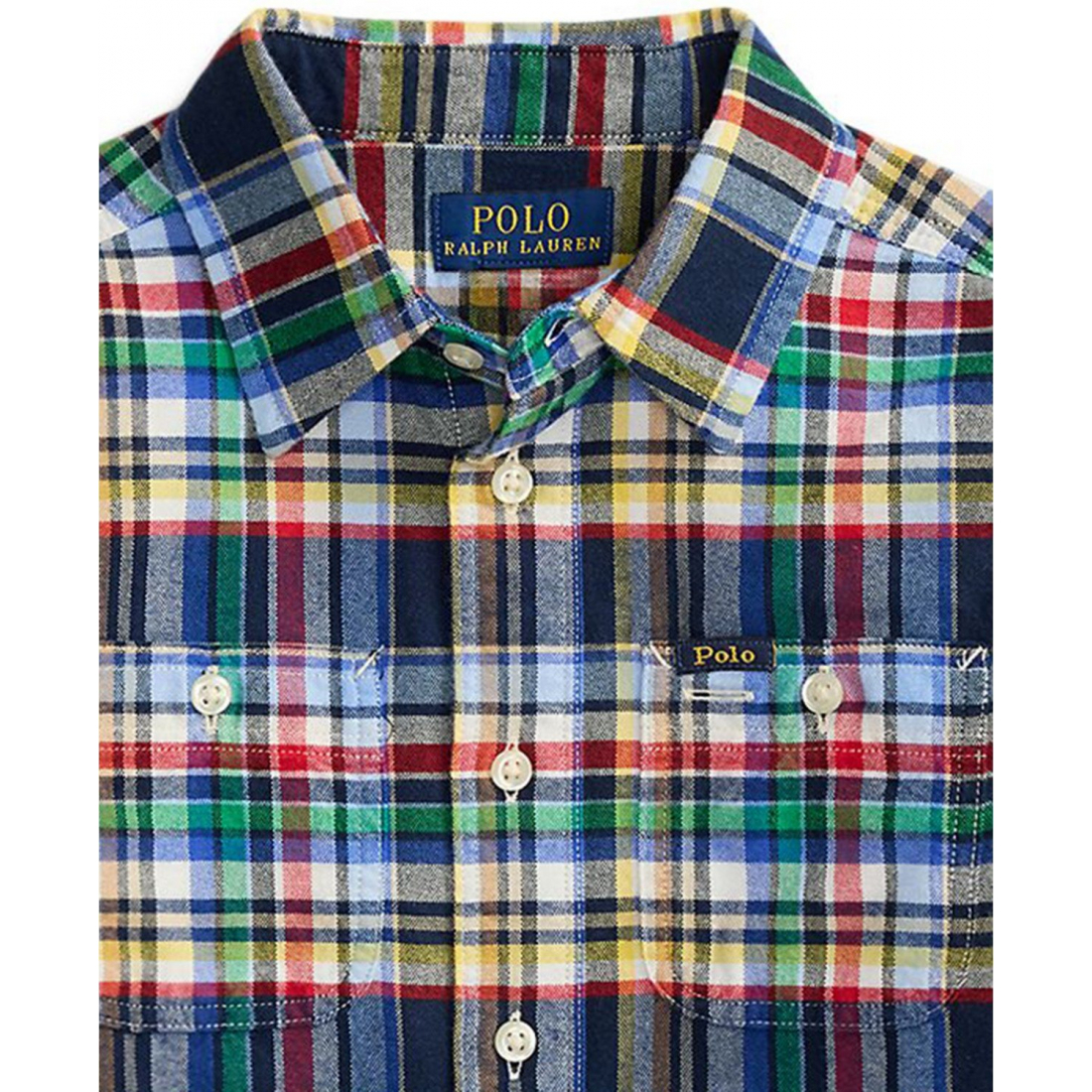 'Plaid Brushed Cotton Oxford Shirt' pour Garçons