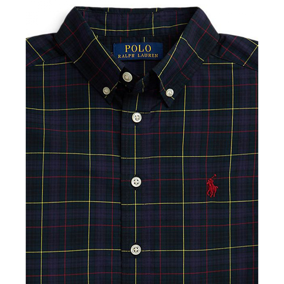'Plaid Cotton Poplin Shirt' pour Garçons