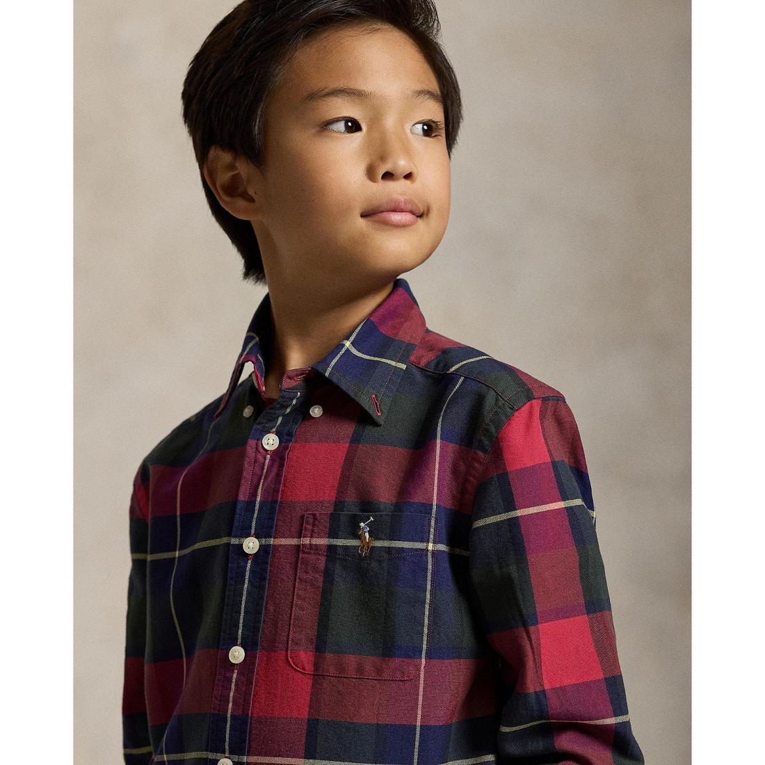 Boy's 'Plaid Cotton Oxford Shirt'