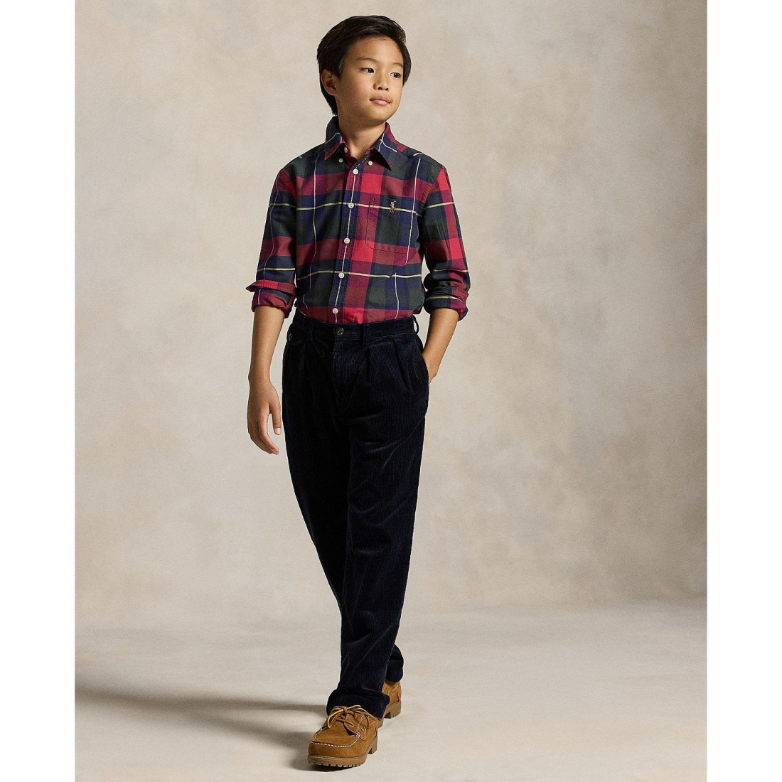 Boy's 'Plaid Cotton Oxford Shirt'