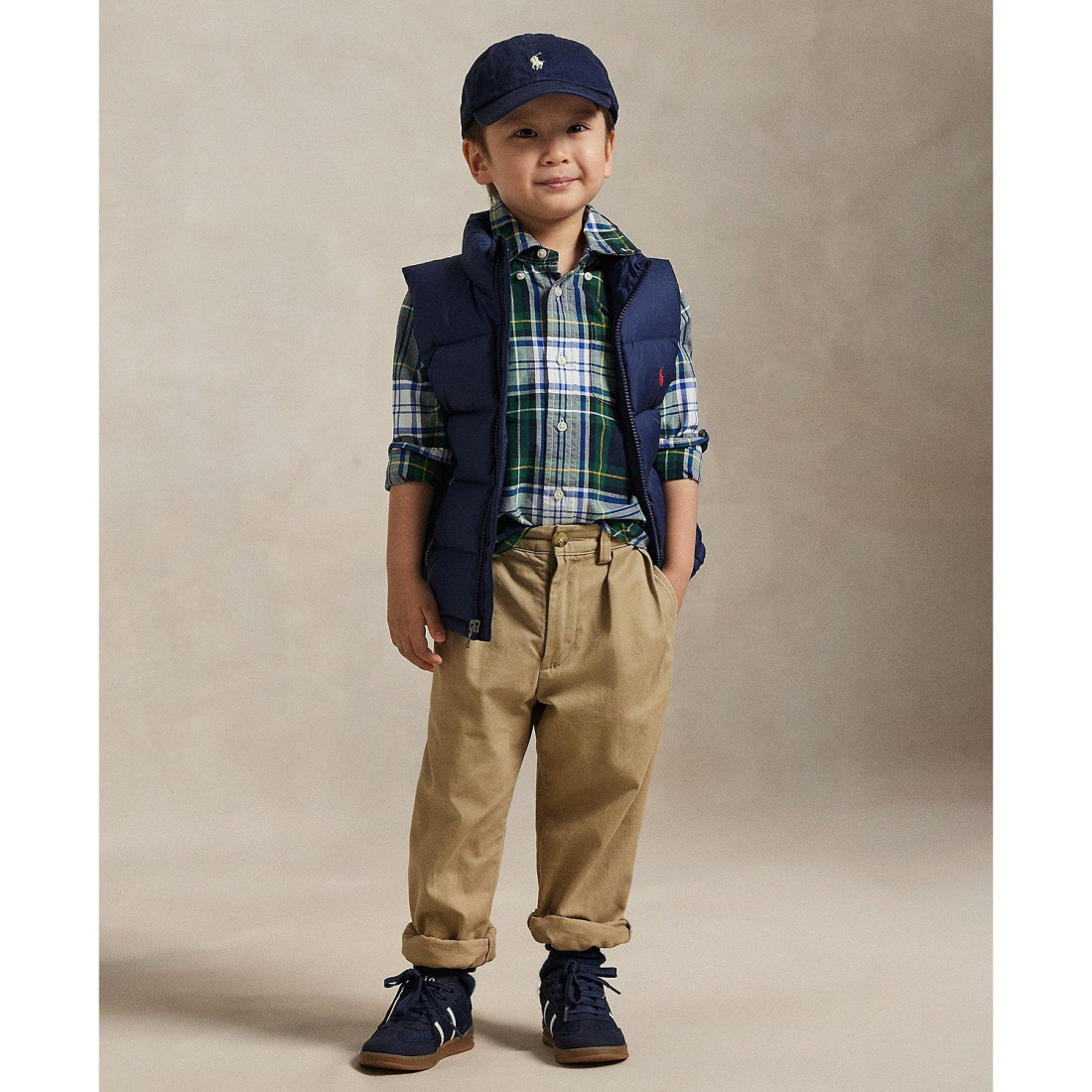 'Plaid Cotton Oxford Shirt' für Jungen
