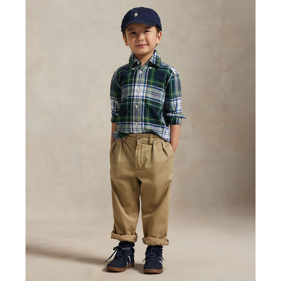 'Plaid Cotton Oxford Shirt' für Jungen