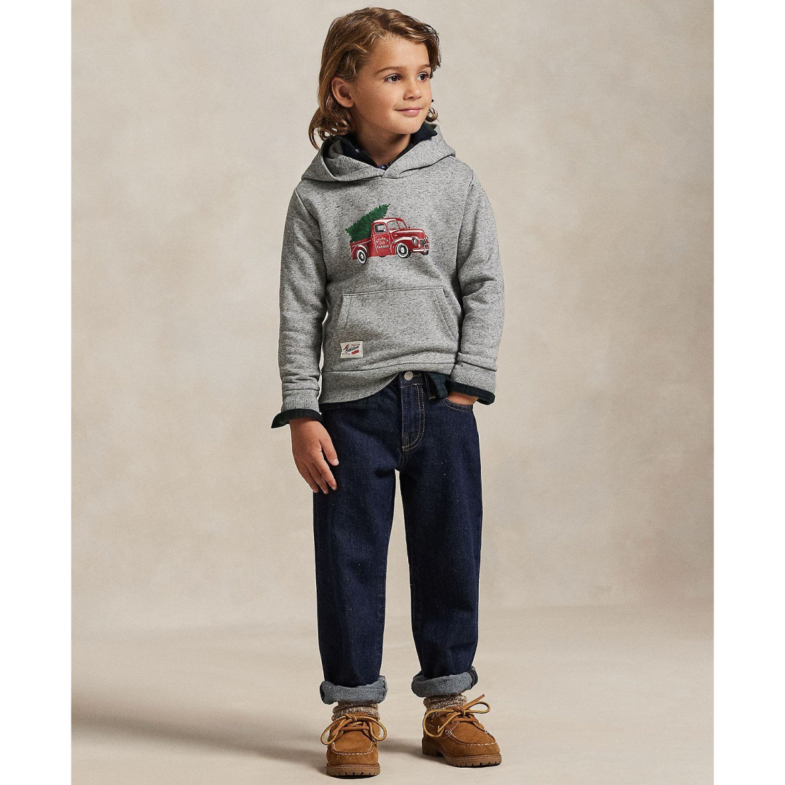 'Truck Printed Long Sleeve Hoodie' für Jungen