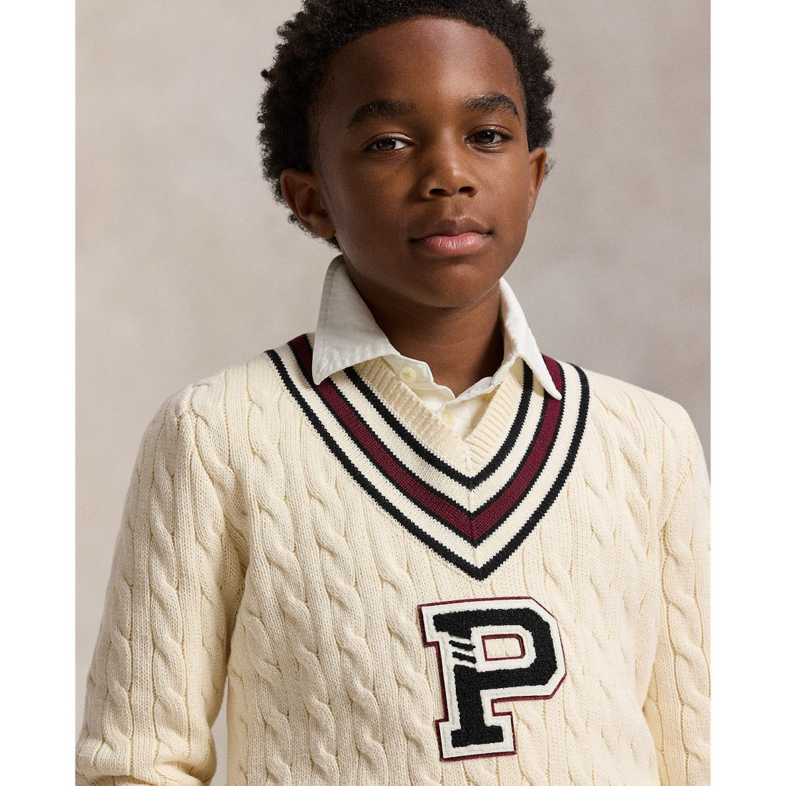 'Stripe Detail Cricket Sweater' pour Garçons