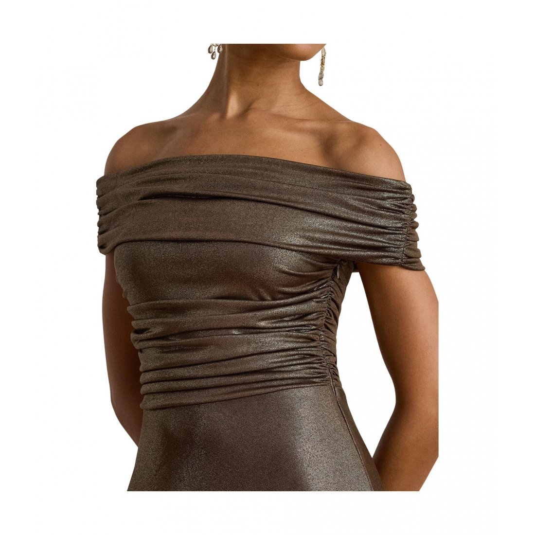 'Metallic Off-The-Shoulder Cocktail Dress' pour Femmes
