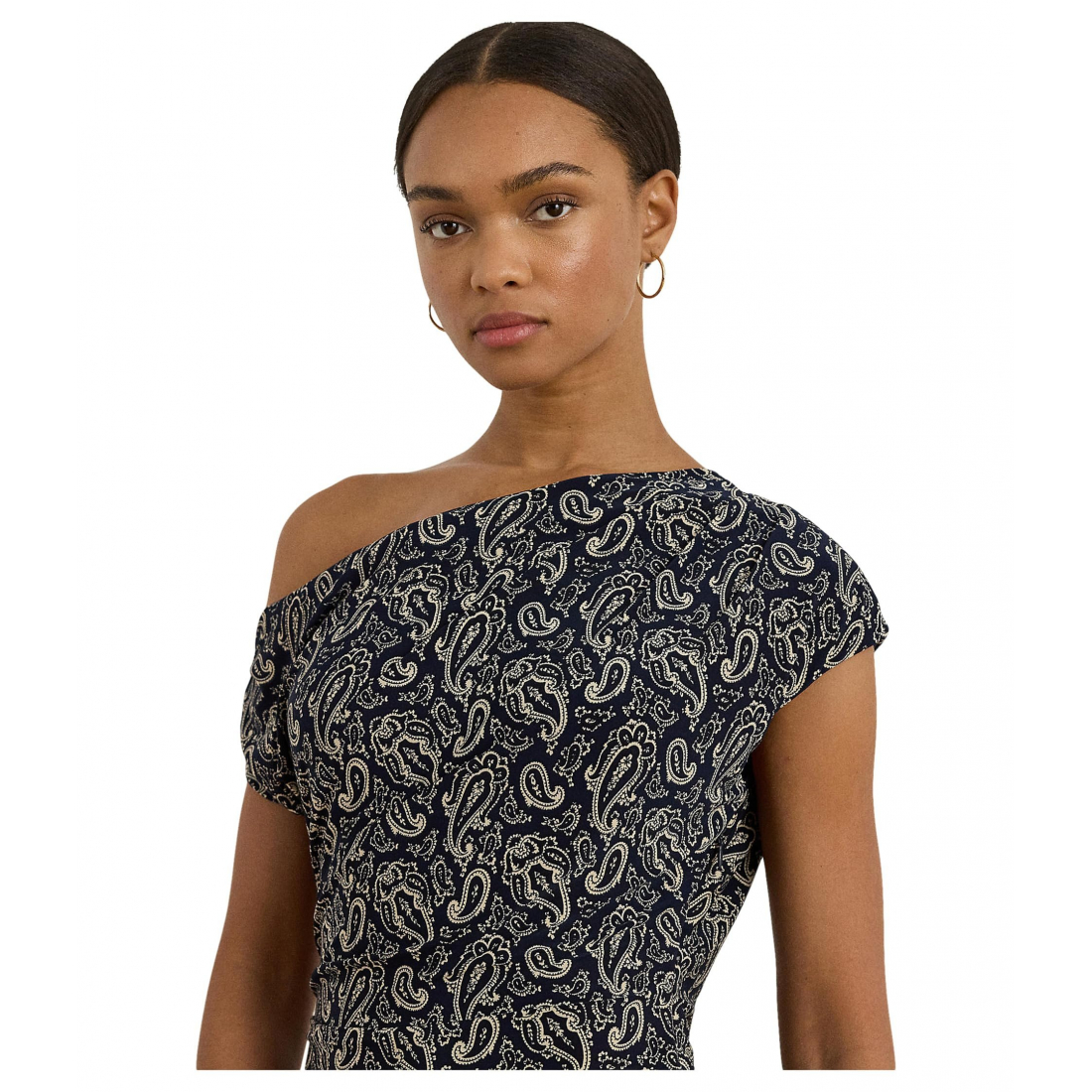'Paisley Jersey Off-The-Shoulder Dress' pour Femmes