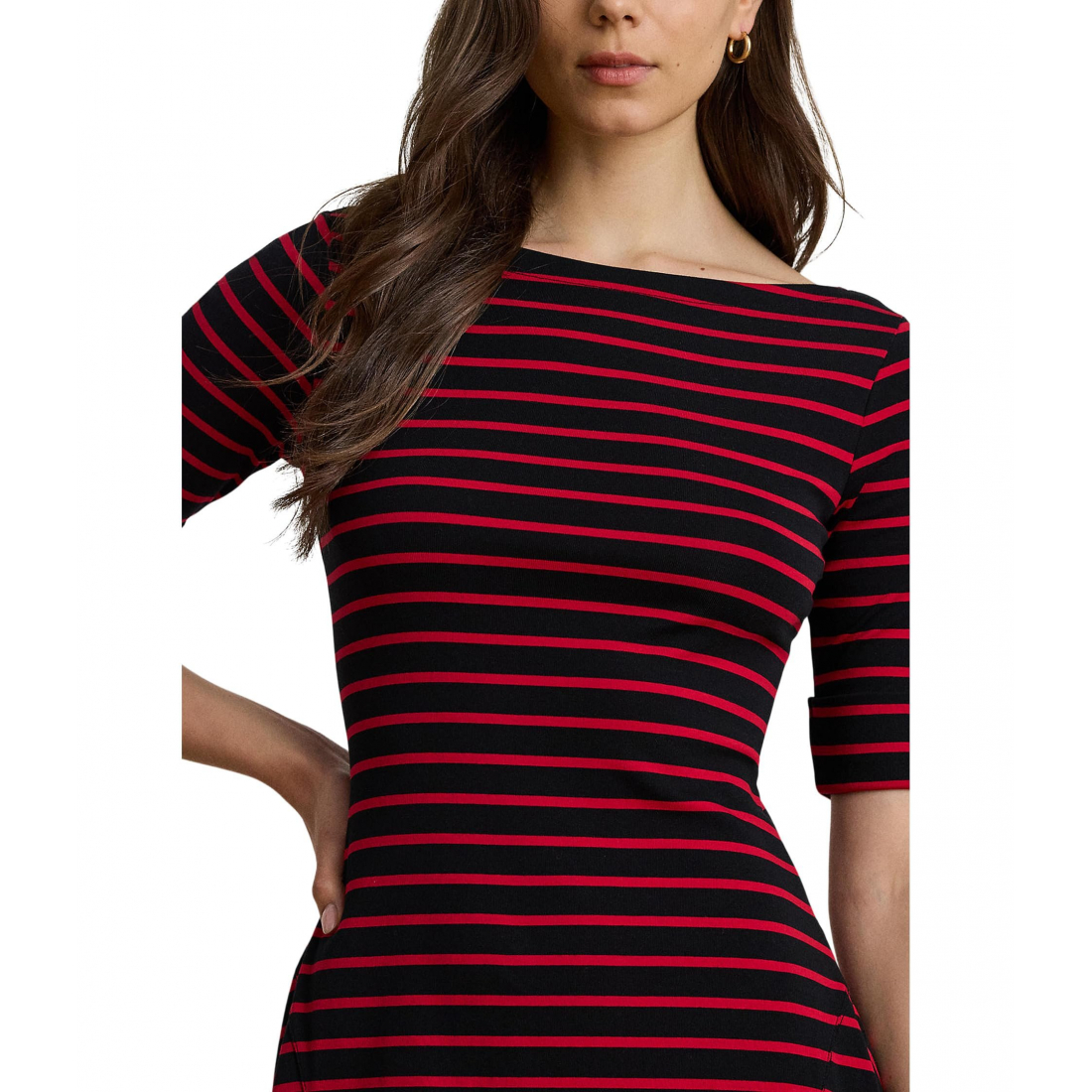 Women's 'Striped Stretch Cotton Midi Dress'