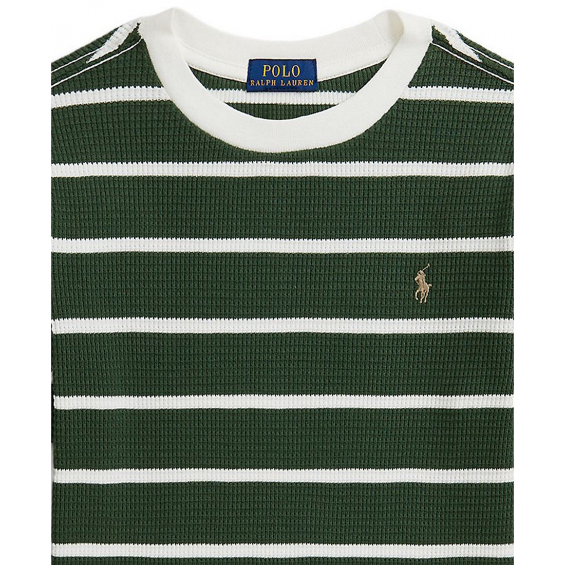 'Striped Waffle Cotton Long-Sleeve T-Shirt' pour Garçons