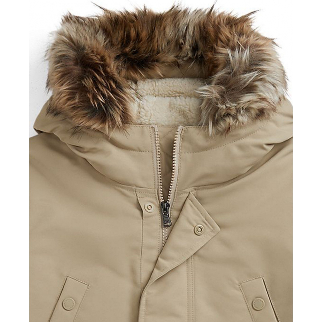 'Faux-Fur-Trim Down Parka' pour Garçons