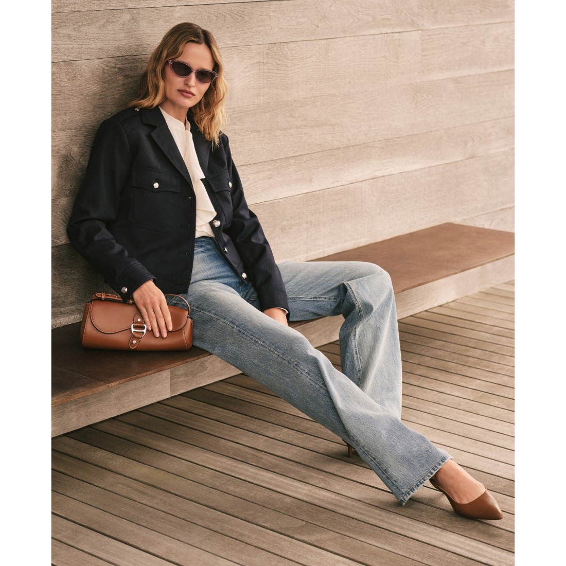 'Ruffle-Trimmed Georgette Tunic' pour Femmes