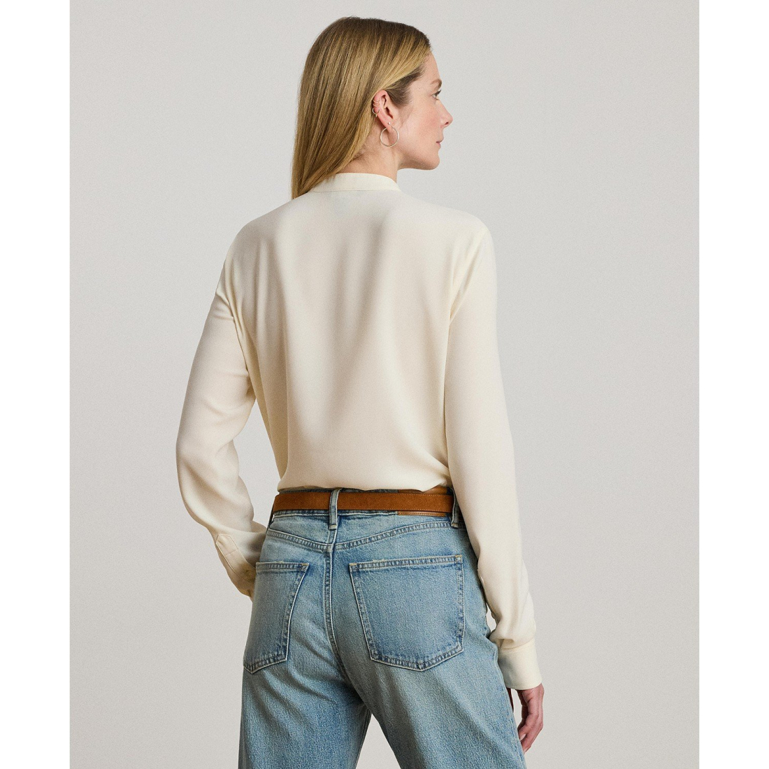 'Ruffle-Trimmed Georgette Tunic' pour Femmes