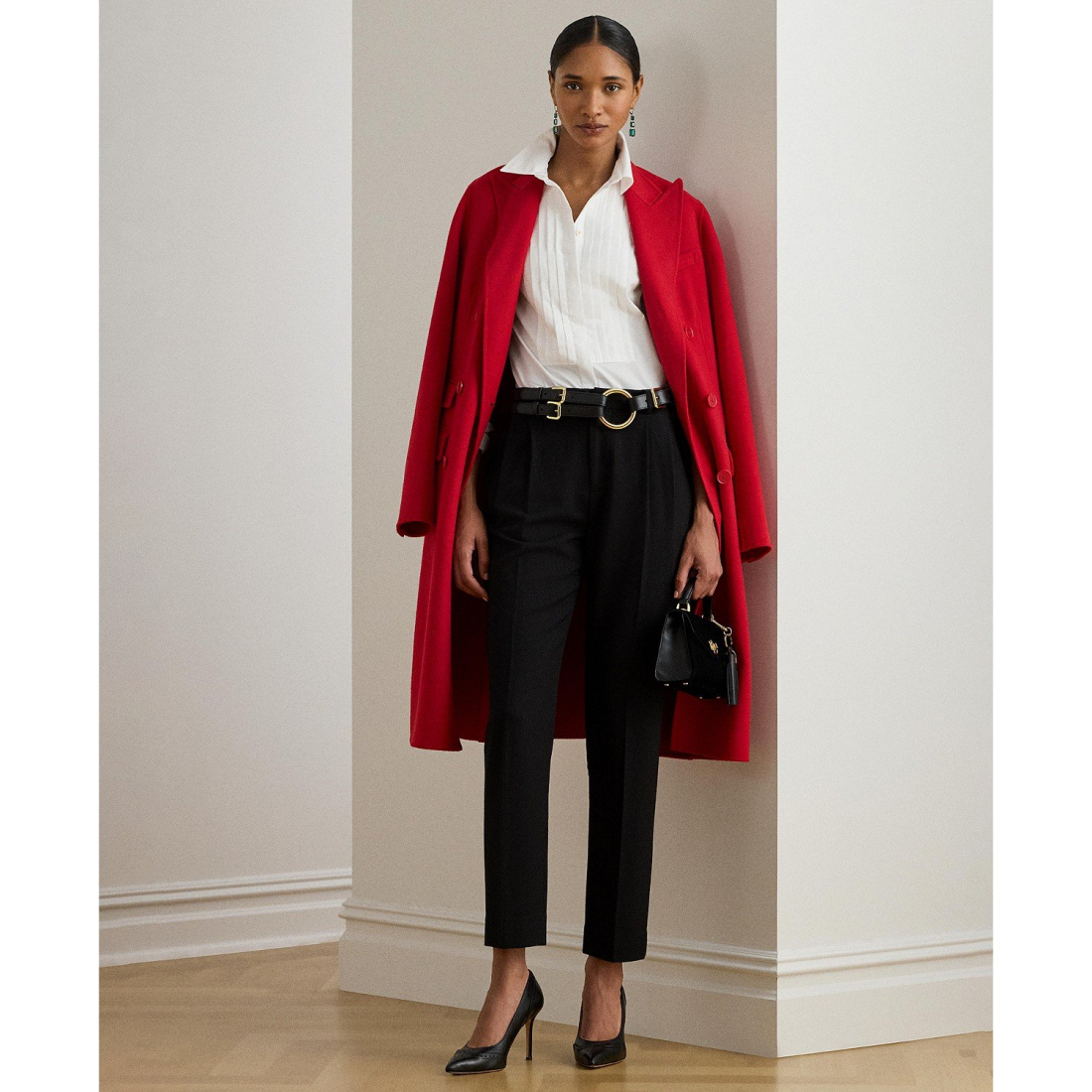 'Knee Patch Detail High Rise Pants' pour Femmes