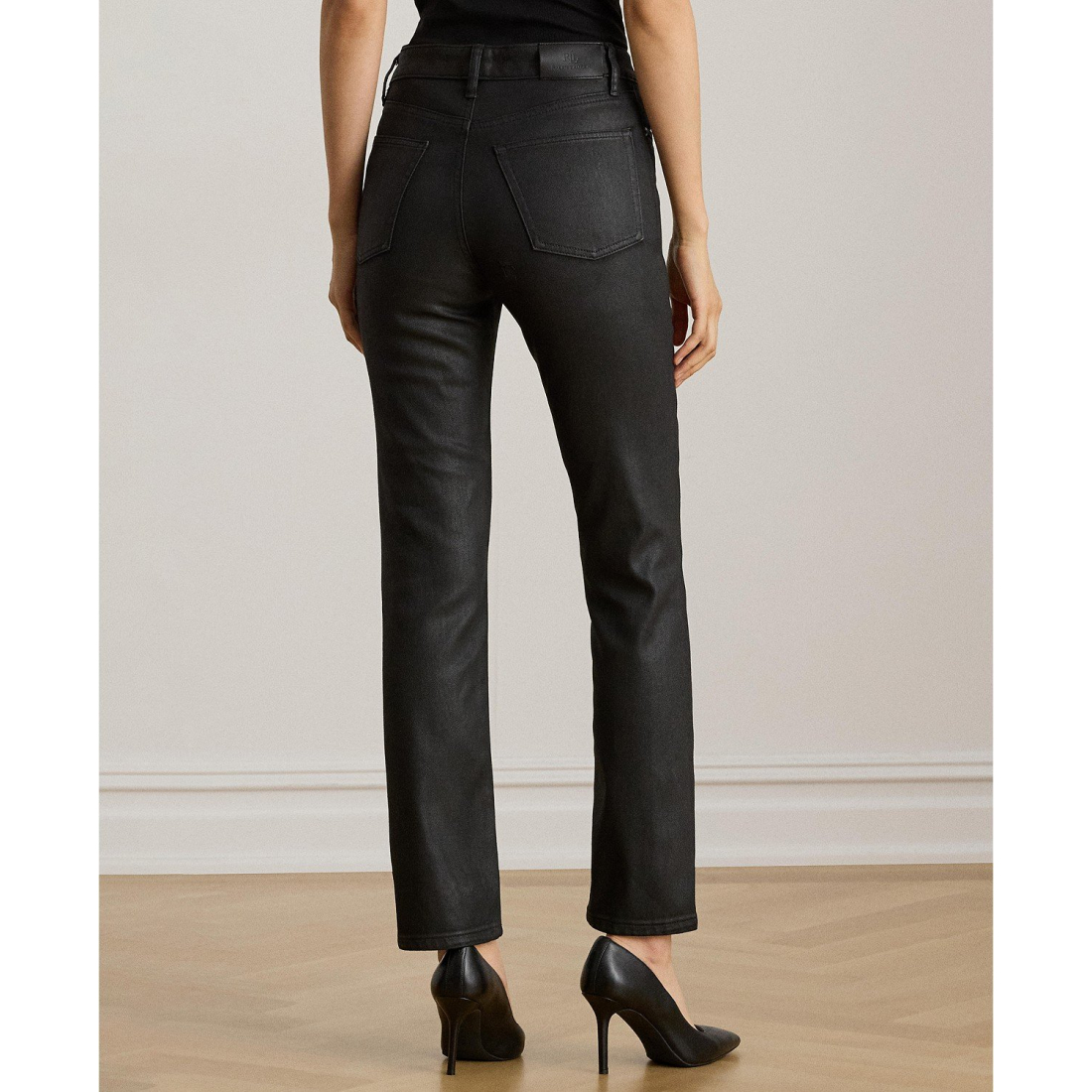 'Coated Straight Ankle Jeans' pour Femmes