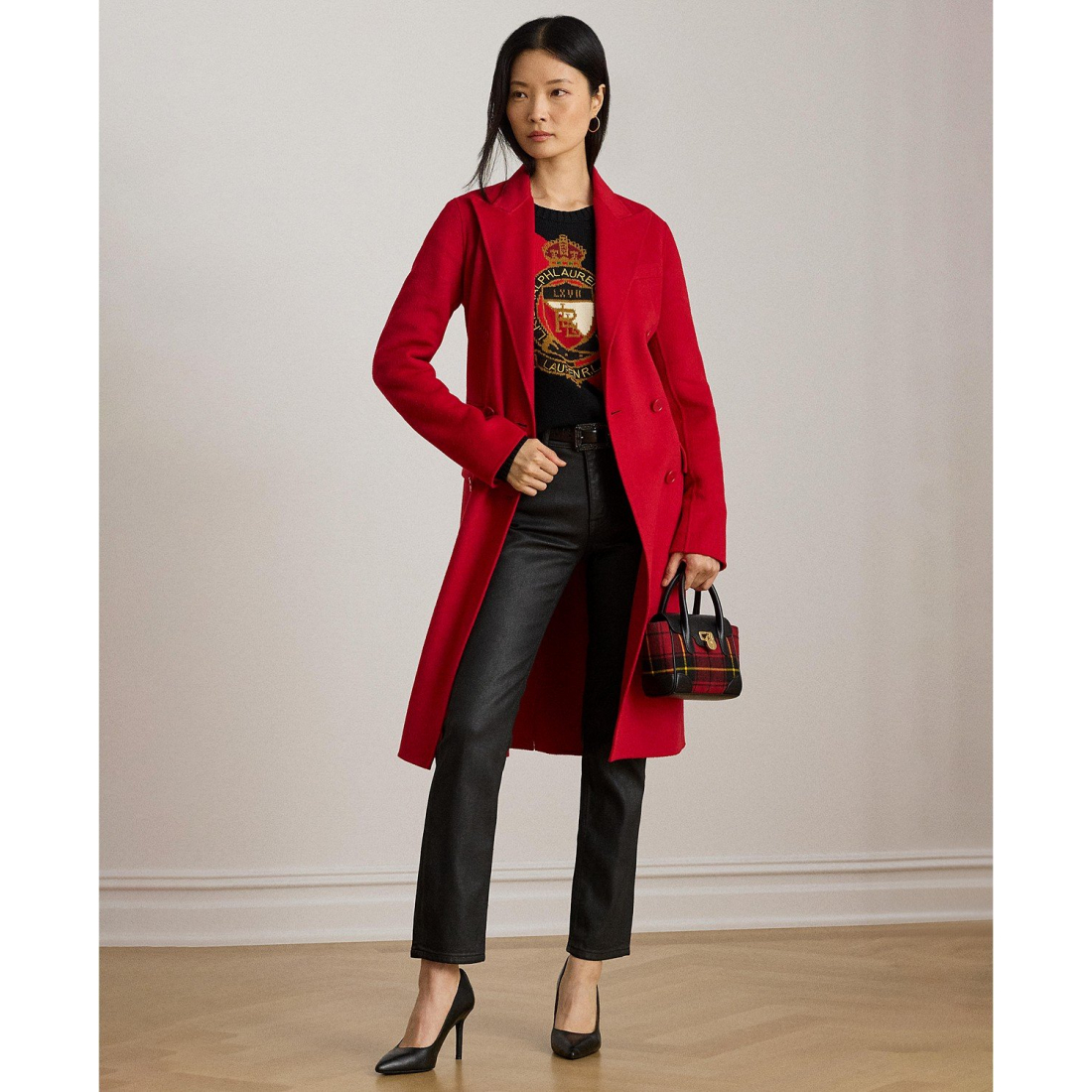 'Coated Straight Ankle Jeans' pour Femmes