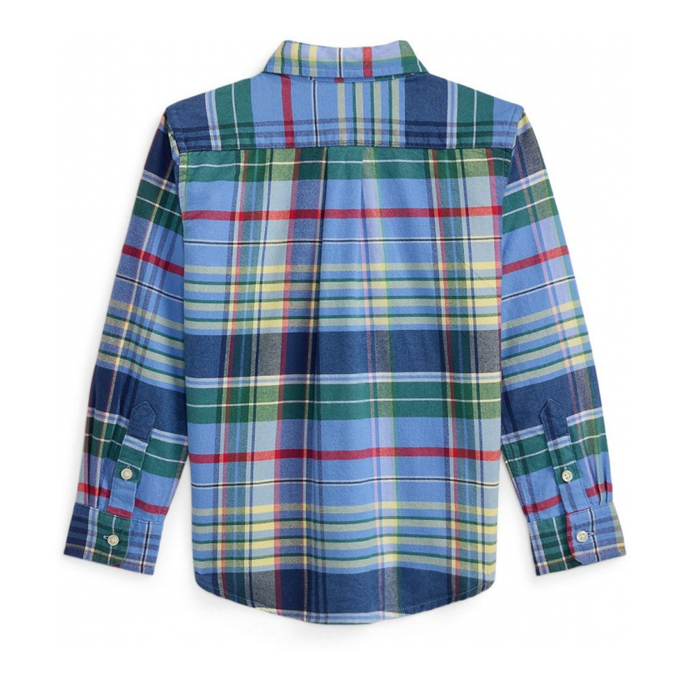 'Plaid Brushed Cotton Oxford Shirt' für Jungen