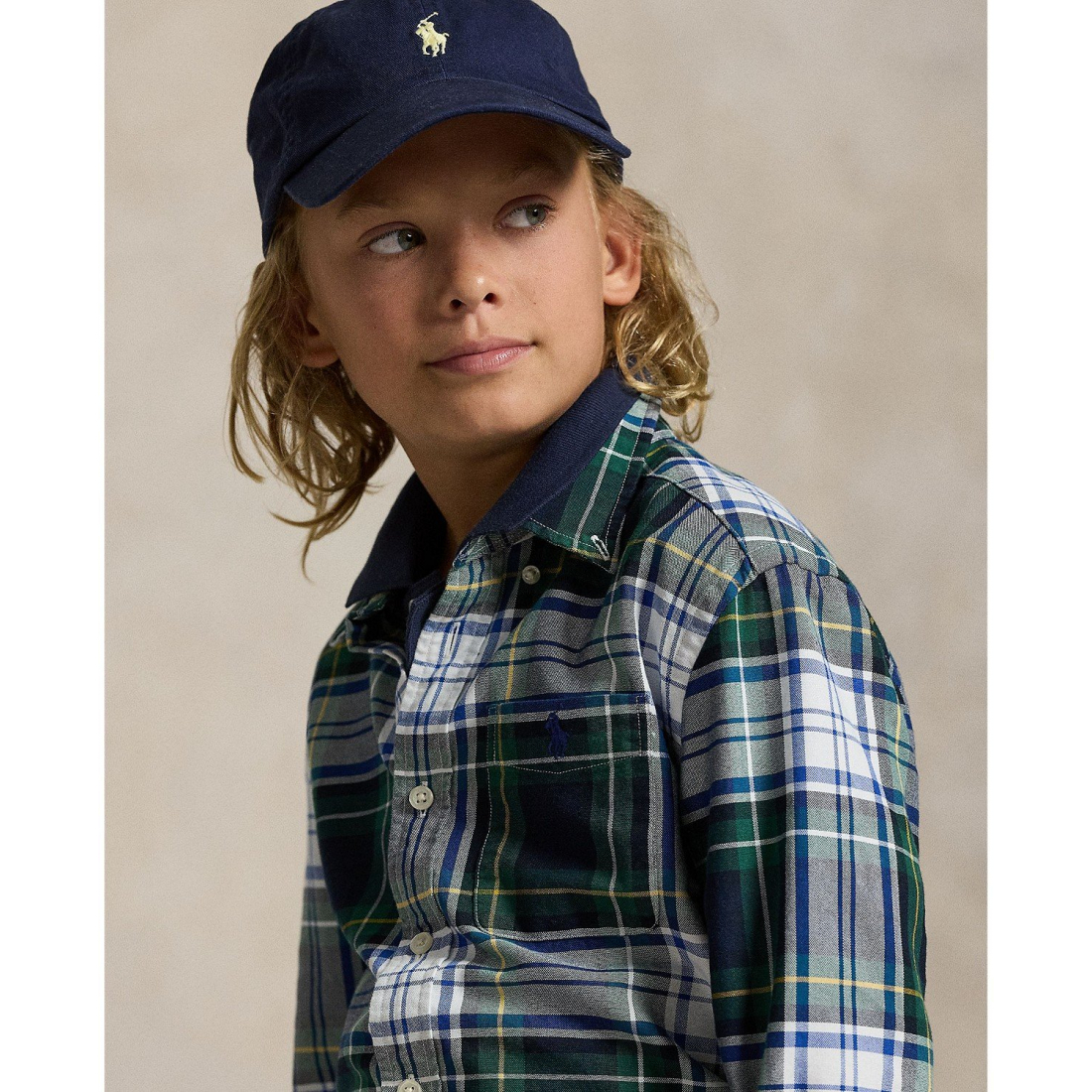 'Plaid Long Sleeve Oxford Shirt' für Jungen