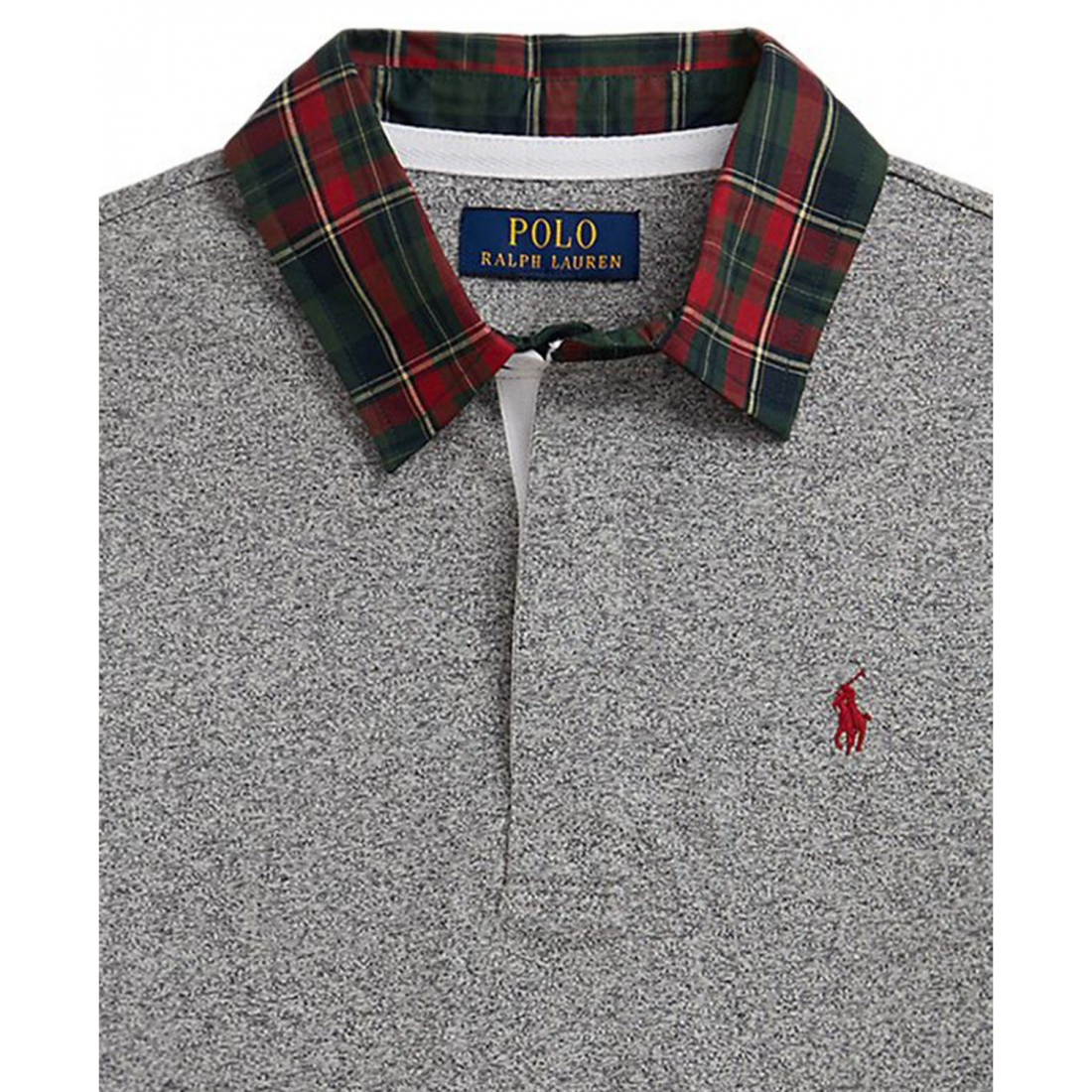 'Plaid-Collar Cotton Jersey Rugby Shirt' für Jungen