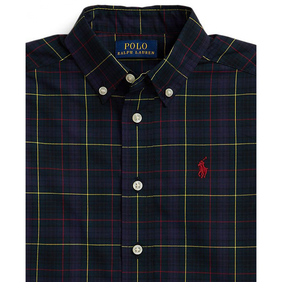 'Plaid Cotton Poplin Shirt' pour Garçons