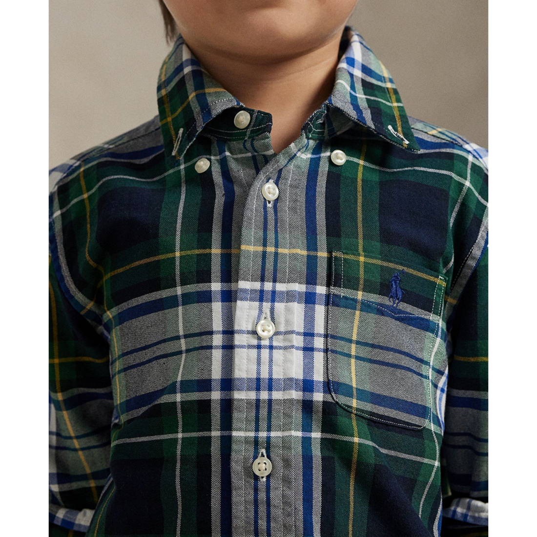 'Plaid Cotton Oxford Shirt' für Jungen