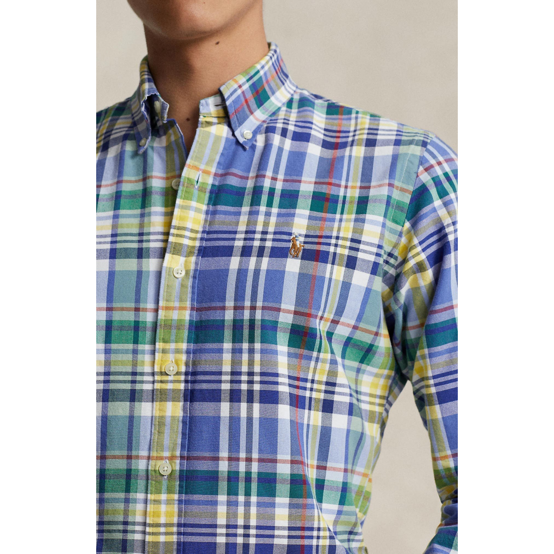 'Plaid Button-Down Oxford Shirt' pour Hommes