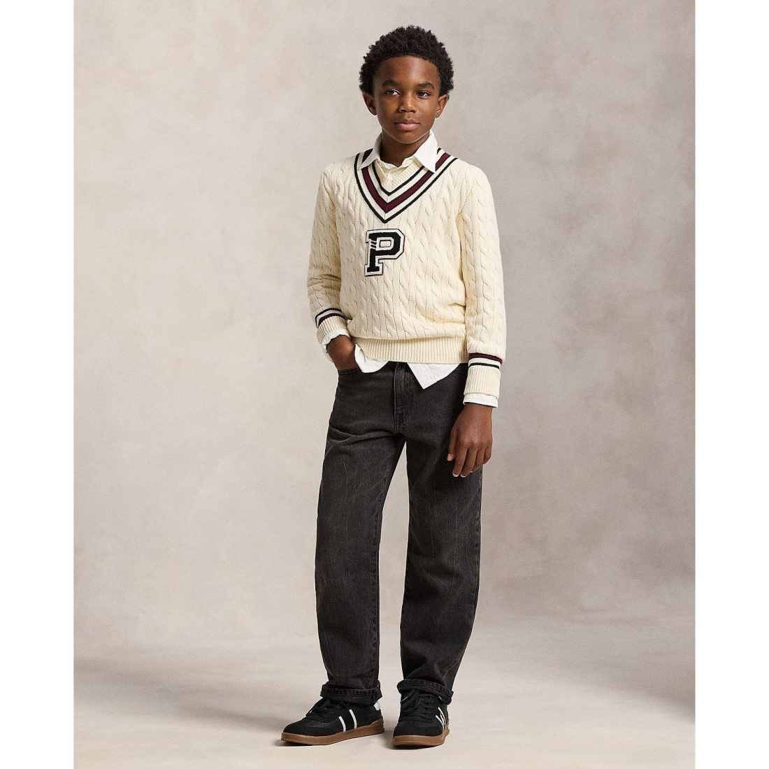 'Stripe Detail Cricket Sweater' pour Garçons