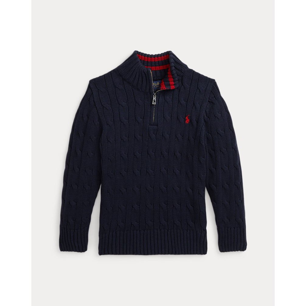 'Cable-Knit Cotton Quarter-Zip Sweater' für Jungen
