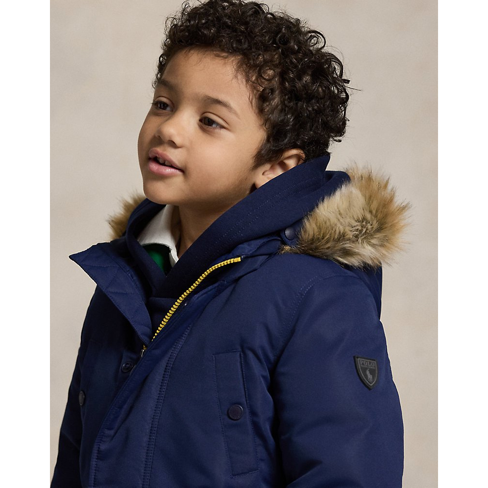 'Faux-Fur-Trim Down Parka' pour Garçons