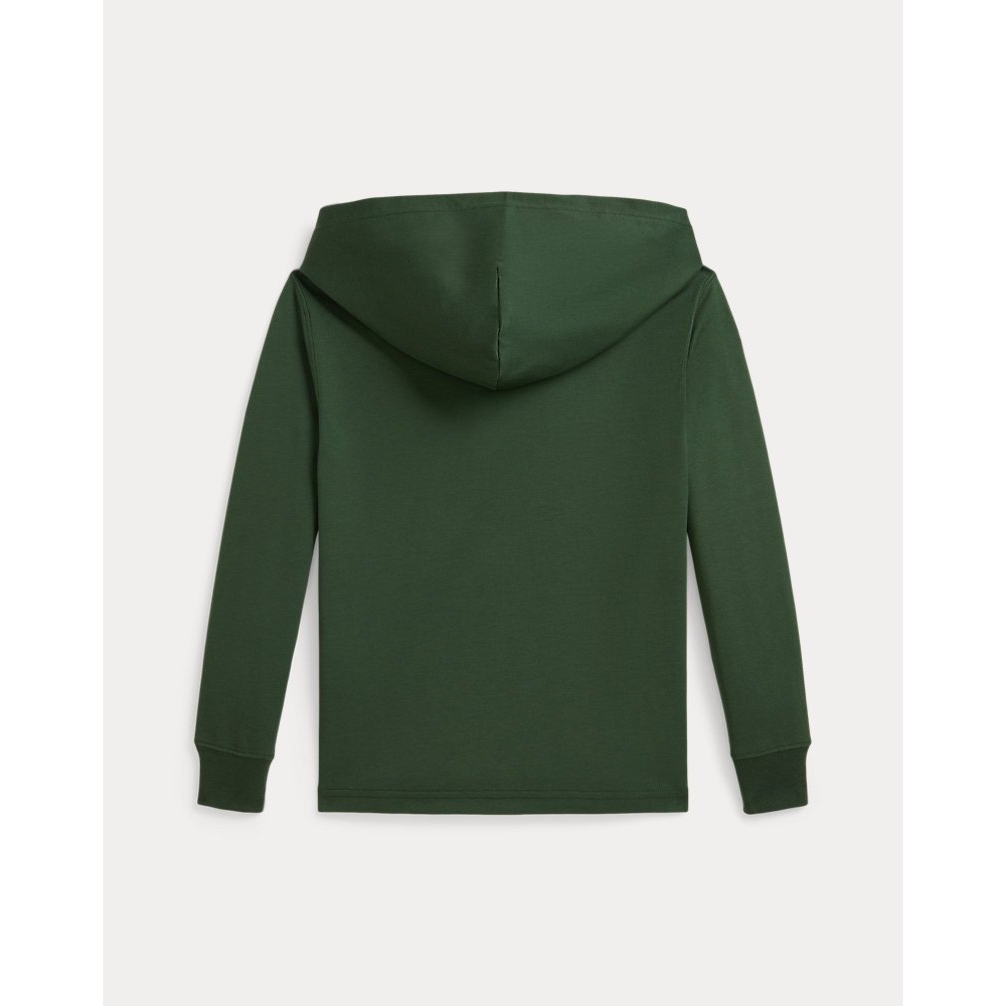 'Plaid-Trim Hooded Rugby Shirt' für Jungen