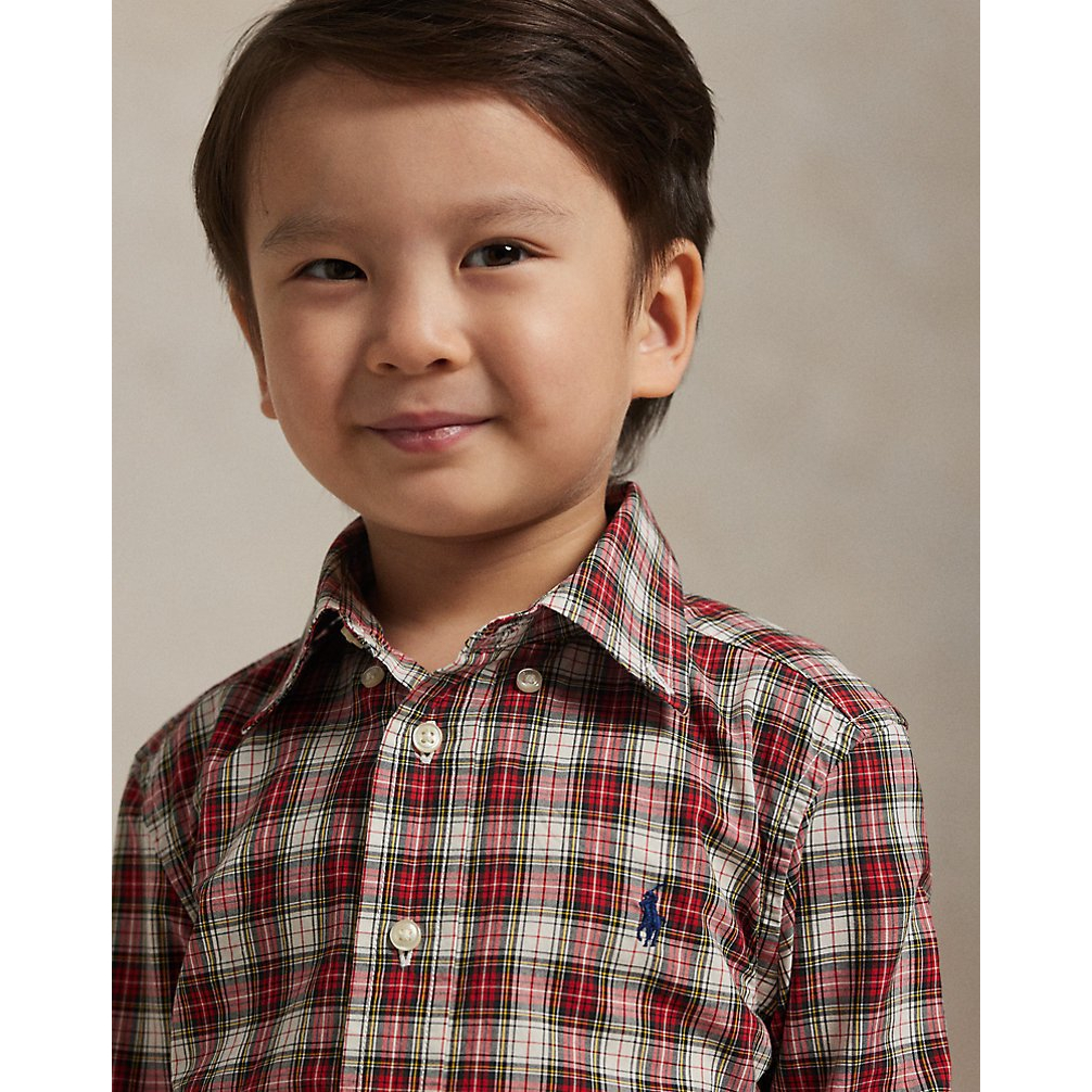 'Plaid Cotton Poplin Shirt' für Jungen