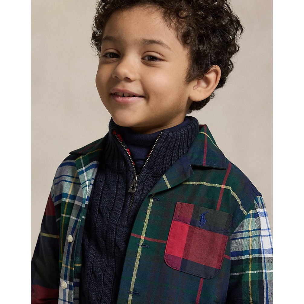 'Plaid Cotton Oxford Fun Shirt' pour Garçons