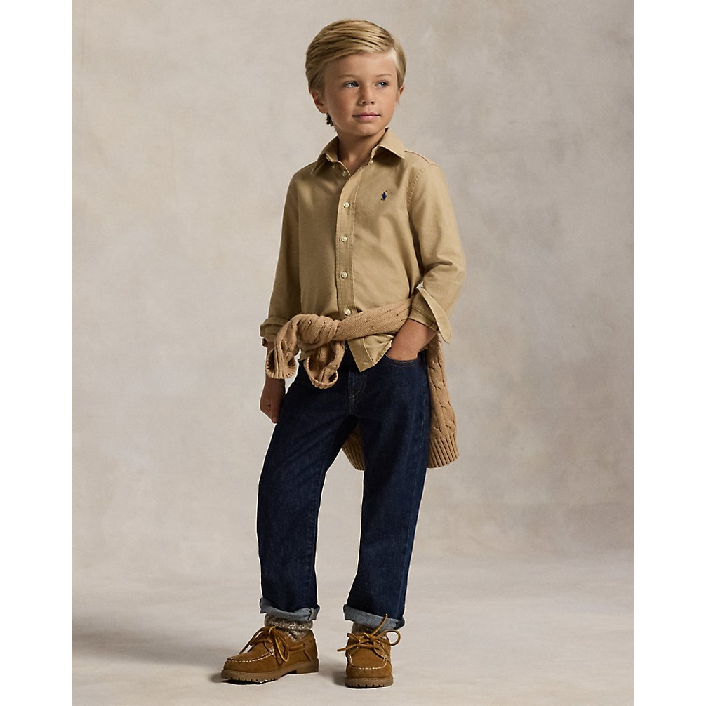 'Garment-Dyed Cotton Oxford Shirt' für Jungen