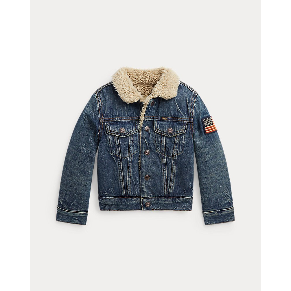 'Teddy Fleece–Lined Denim Trucker Jacket' pour Garçons