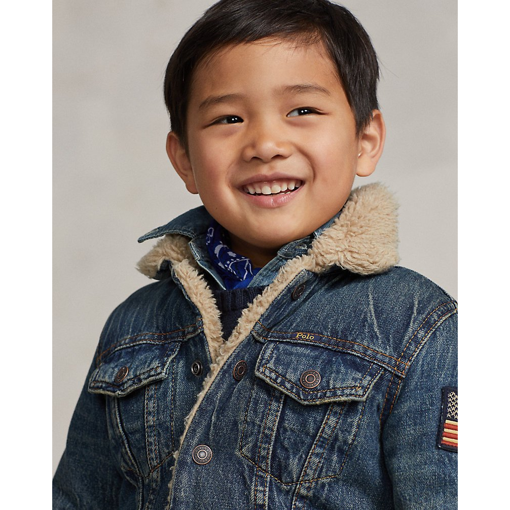'Teddy Fleece–Lined Denim Trucker Jacket' pour Garçons