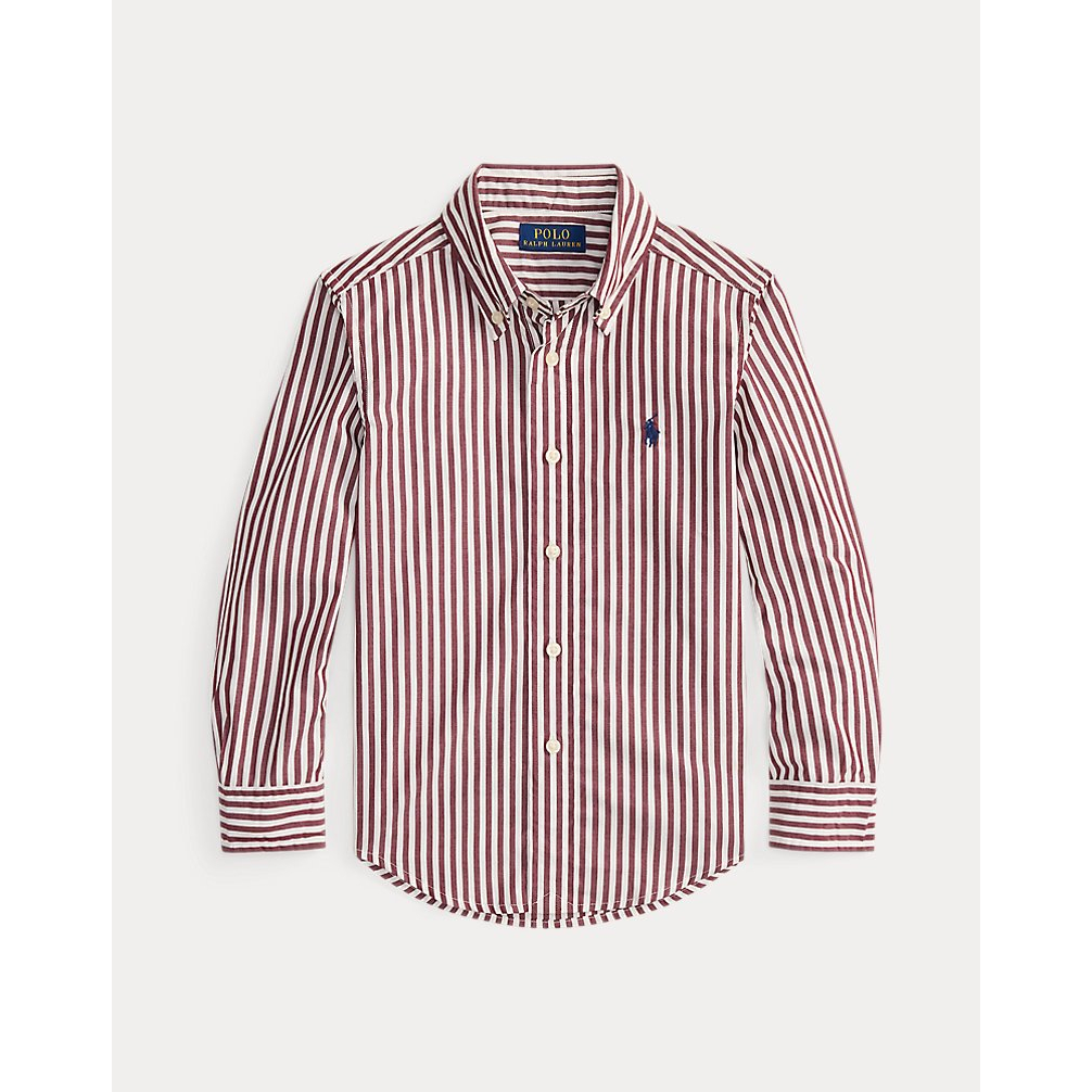 'Striped Cotton Poplin Shirt' für Jungen